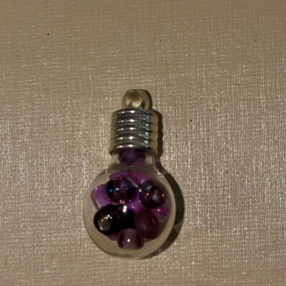 Purple Bead vial Pendant Charm - Picture 1 of 1